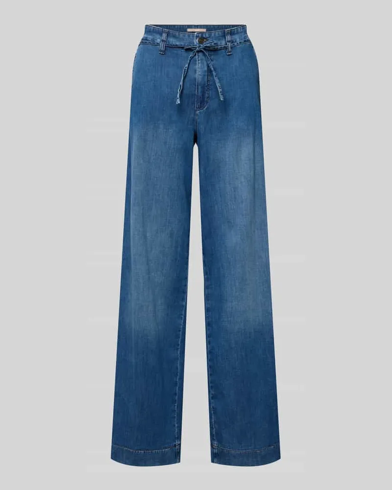 MAC Jeans Wide Leg Jeans mit Bindegürtel Modell 'WENDY Bleu