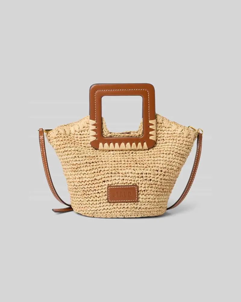 STAUD Shoulder Bag in Flecht-Optik Modell 'Harlow Beige