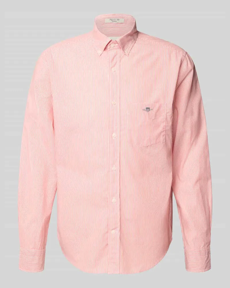 Gant Regular Fit Freizeithemd mit Button-Down-Kragen Orange