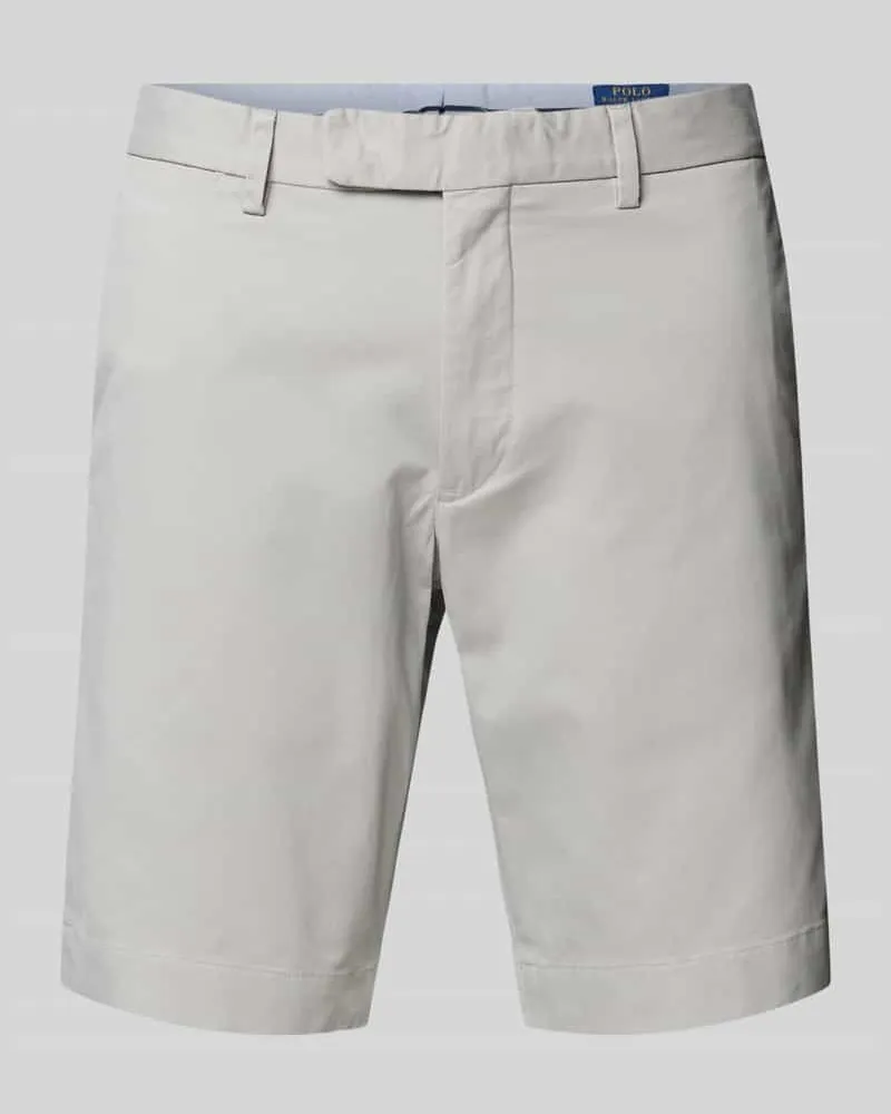 Ralph Lauren Slim Stretch Fit Shorts im unifarbenen Design Hellgrau