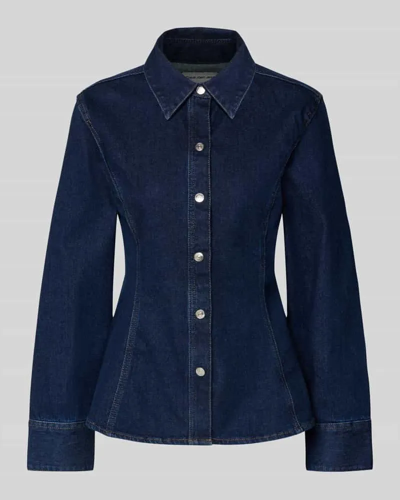 Calvin Klein Regular Fit Jeansbluse Modell 'Classic Jeansblau