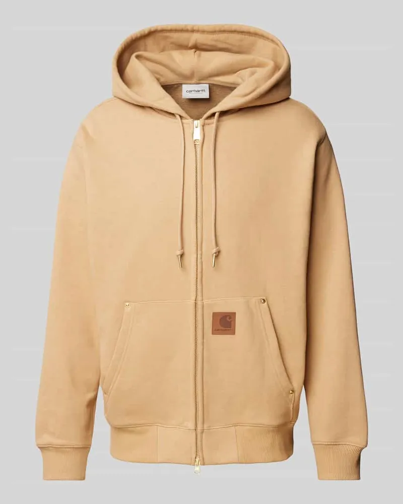 Carhartt WIP Sweatjacke mit Label-Patch Modell 'ELDON Mittelbraun