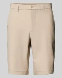 HUGO BOSS Regular Fit Shorts mit Gürtelschlaufen Modell 'Commuter Beige