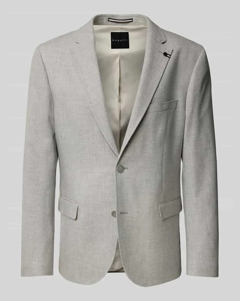 Bugatti Regular Fit Sakko mit Leinen-Anteil Hellgrau