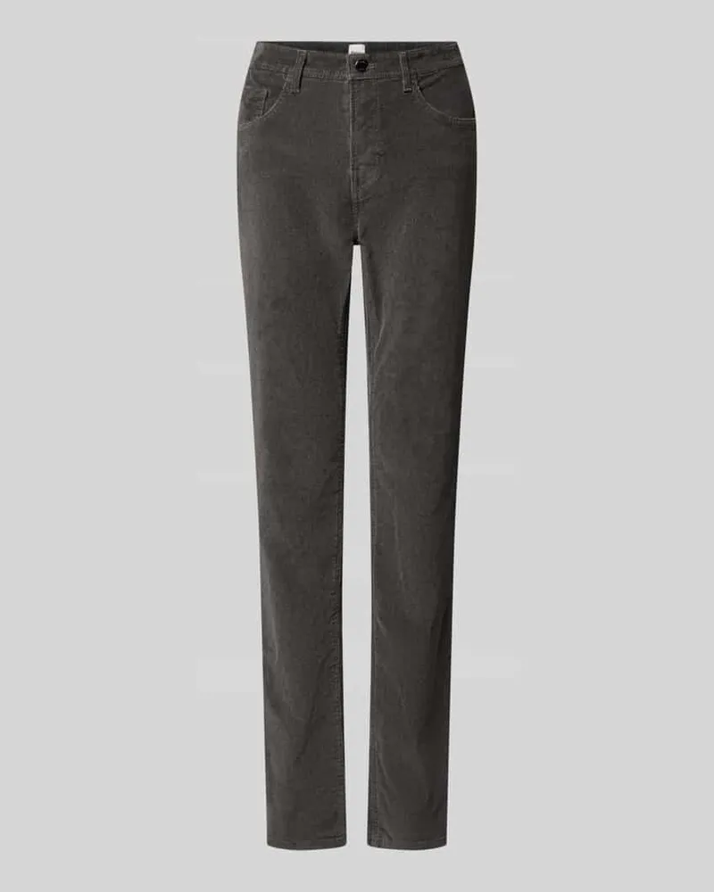 Brax Slim Fit Cordhose aus Baumwoll-Mix Modell 'Mary Dunkelgrau