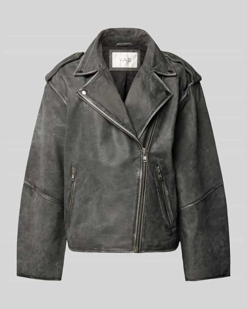 Y.A.S Lederjacke aus reinem Lammleder Modell 'MAYA Anthrazit