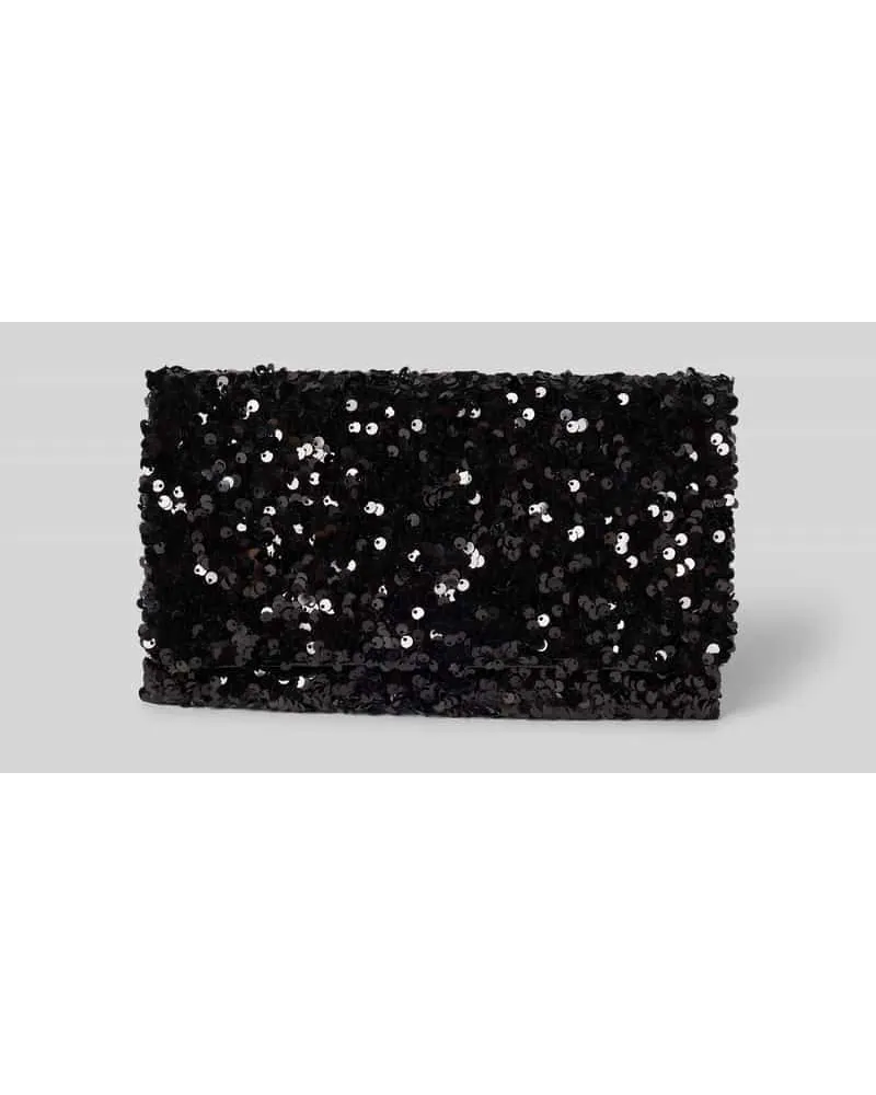 Abro Lederclutch mit Paillettenbesatz Black