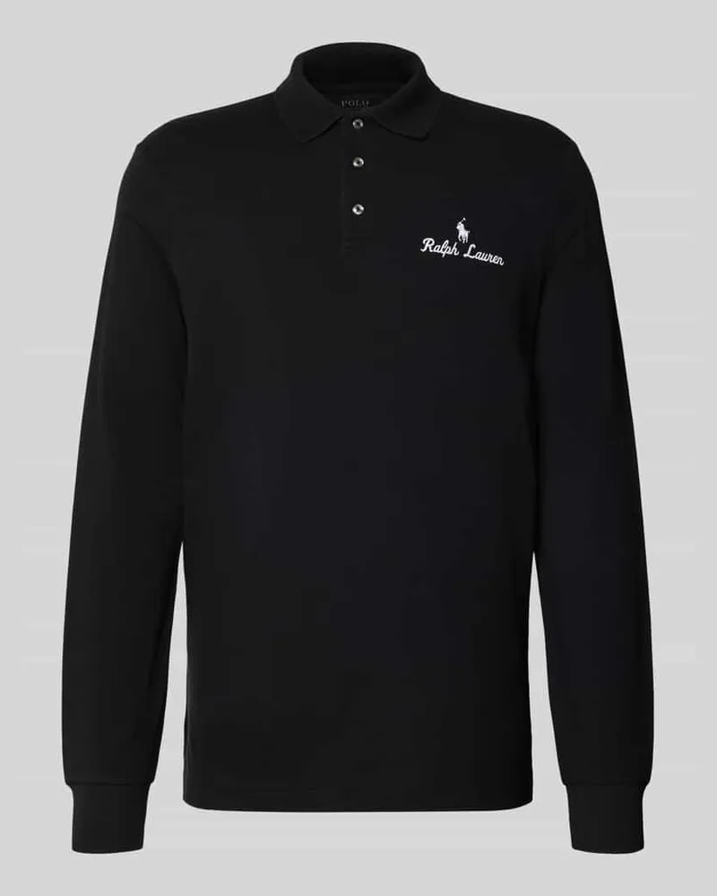 Ralph Lauren Classic Fit Poloshirt mit Label-Stitching Black