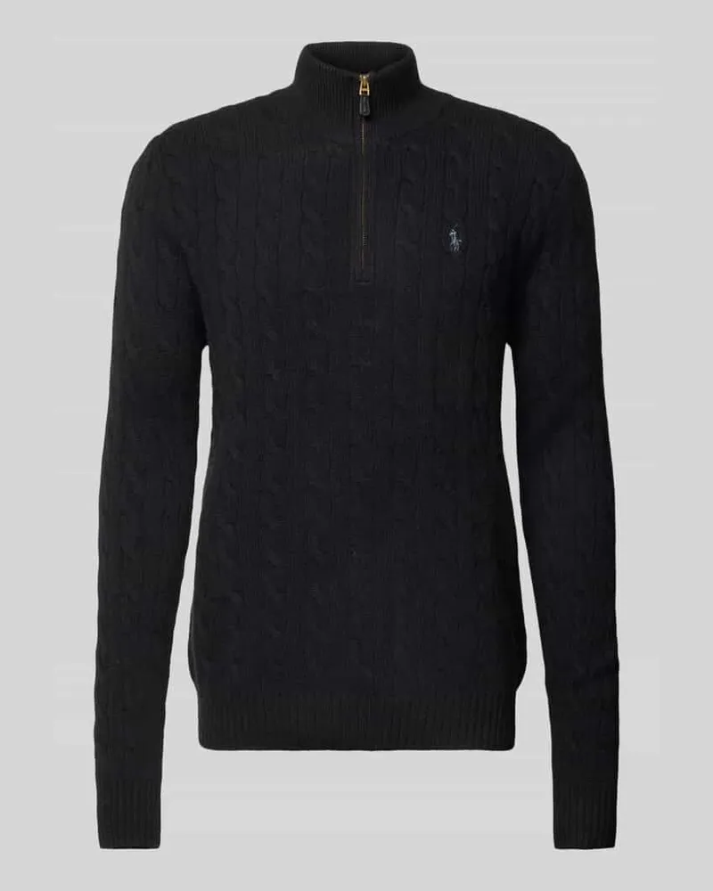 Ralph Lauren Kaschmirpullover mit Zopfmuster Black