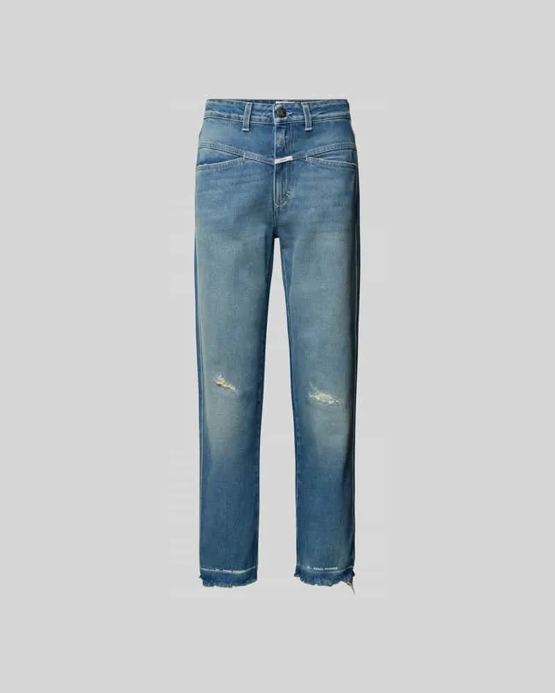 Closed Straight Fit Jeans im Destroyed-Look Jeansblau