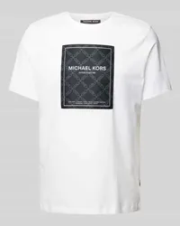 Michael Kors T-Shirt mit Label-Print Modell 'EMPIRE FLAGSHIP Weiss