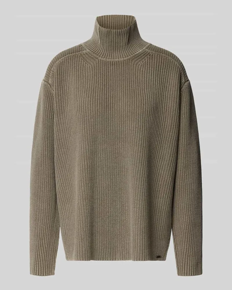 G-STAR RAW Oversized Turtleneck-Pullover aus reiner Baumwolle Khaki