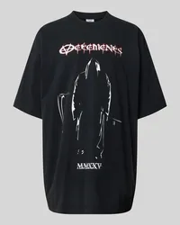 VETEMENTS Oversized T-Shirt mit Label-Print Black