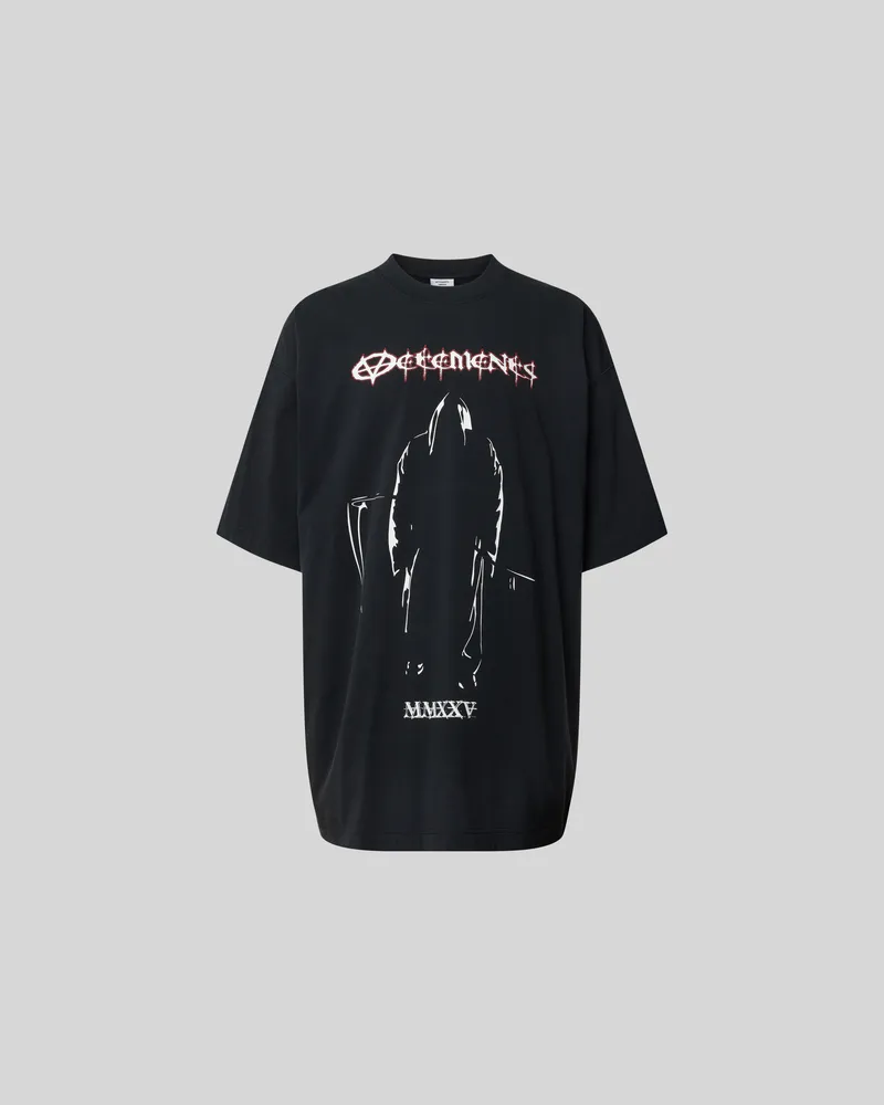 VETEMENTS Oversized T-Shirt mit Label-Print Black