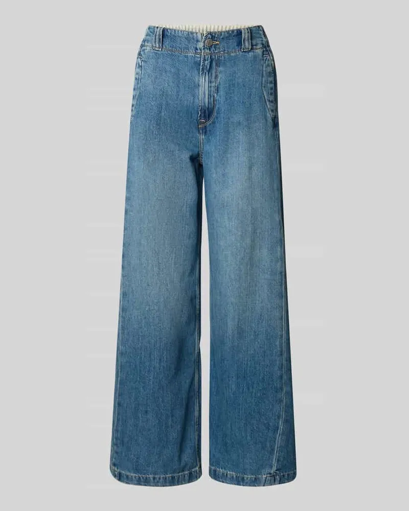 Pepe Jeans Wide Leg Jeans aus Baumwoll-Mix Modell 'JAIMY Blau