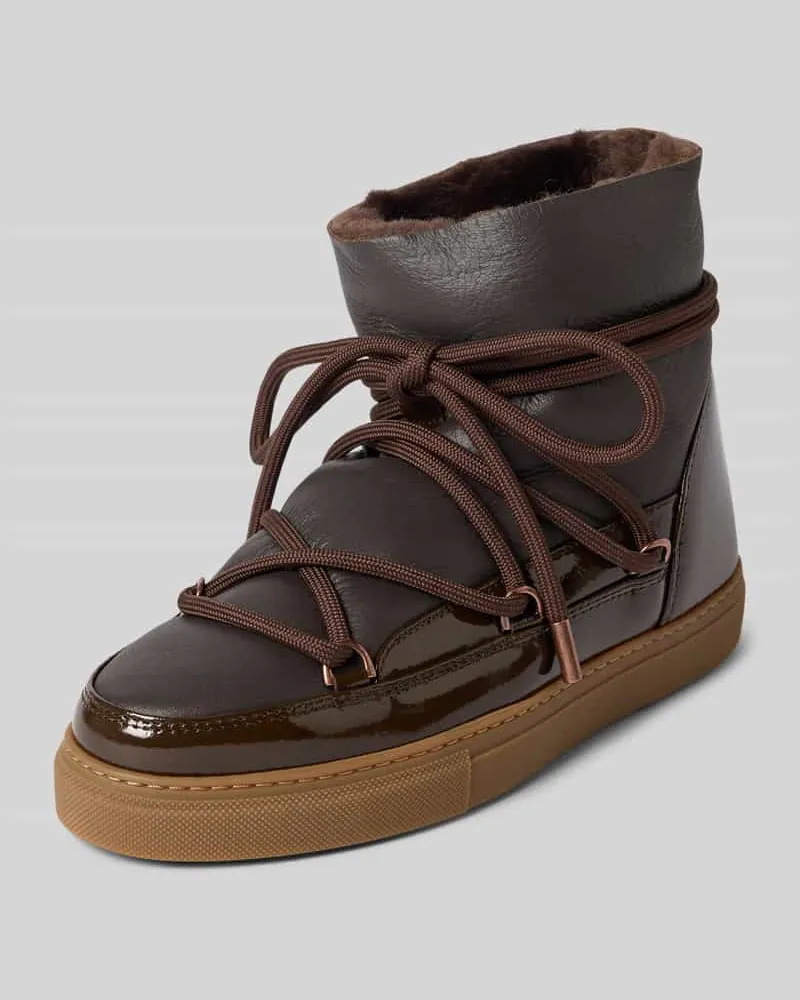 INUIKII Snow Boots aus Leder Modell 'GLOSS Hellgrau