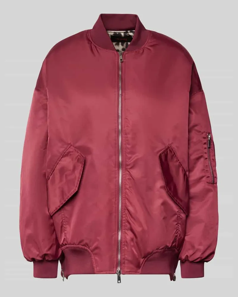 Miss Goodlife Bomberjacke mit Zweiwege-Reißverschluss Bordeaux