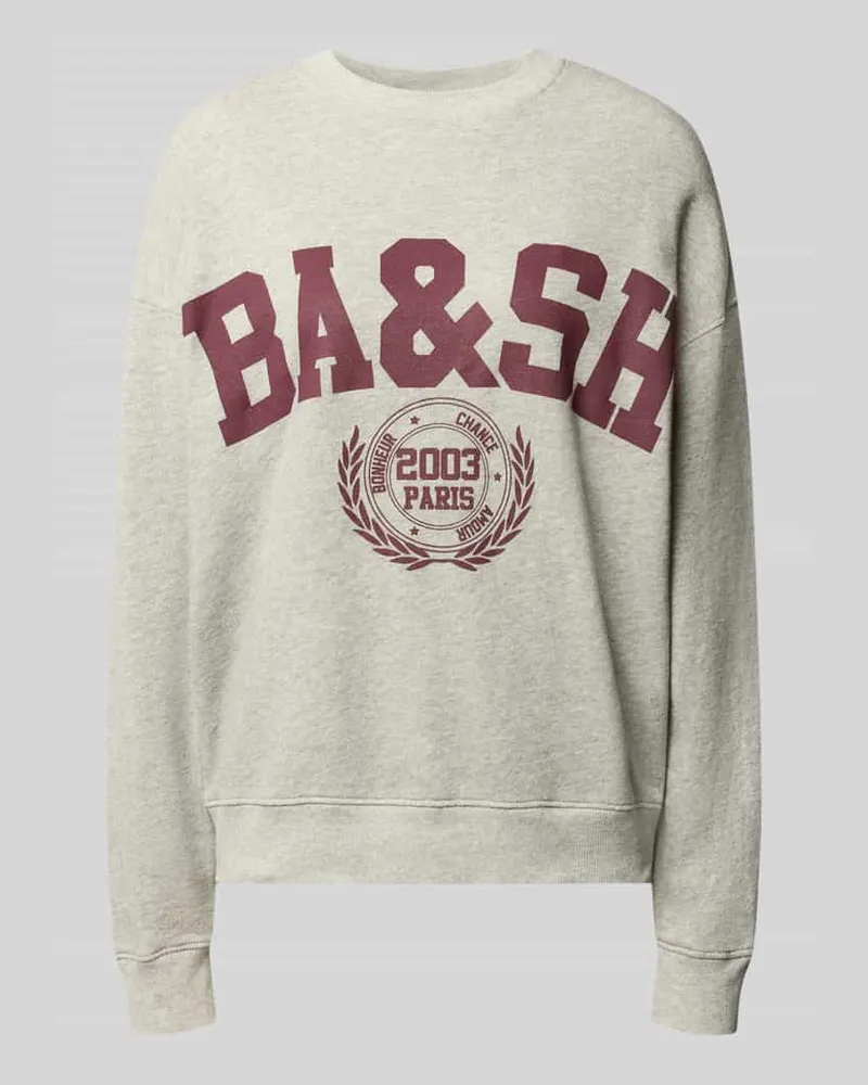 ba&sh Sweatshirt mit Label-Print Modell 'BENJAMIN Hellgrau