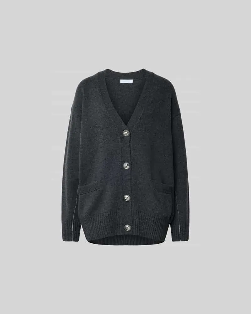 Paco Rabanne Cardigan mit Kaschmir-Anteil Dunkelgrau