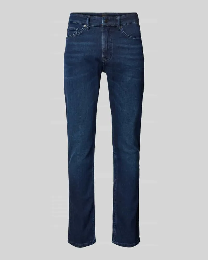 HUGO BOSS Slim Fit Jeans mit Label-Detail Modell 'DELAWARE Jeansblau