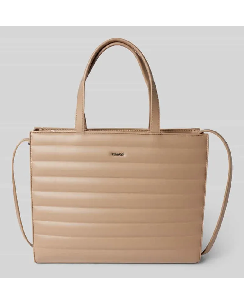 Calvin Klein Tote Bag mit Label-Detail Modell 'LINE QUILT Camel