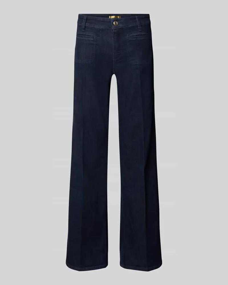 Cambio Flared Cut Jeans mit Bügelfalten Modell 'TESS Dunkelblau