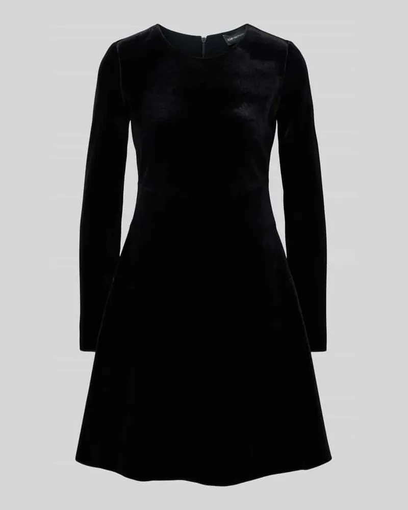Emporio Armani Minikleid aus Satin mit Rundhalsausschnitt Black