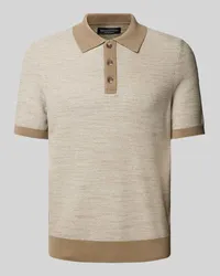 Marc O'Polo Regular Fit Poloshirt mit gerippten Abschlüssen Beige