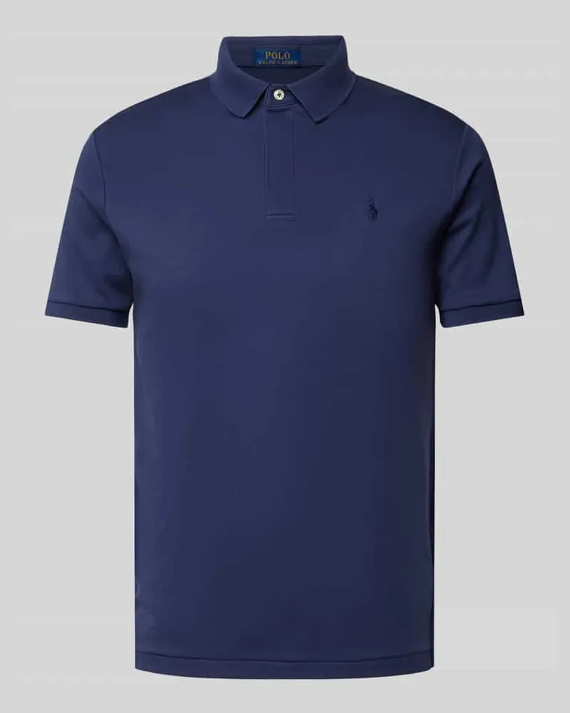 Ralph Lauren Poloshirt mit gerippten Ärmelabschlüssen Marine