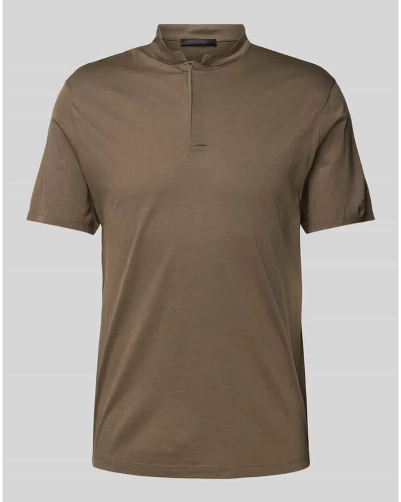 Drykorn Poloshirt in unifarbenem Design Modell 'Louis Oliv