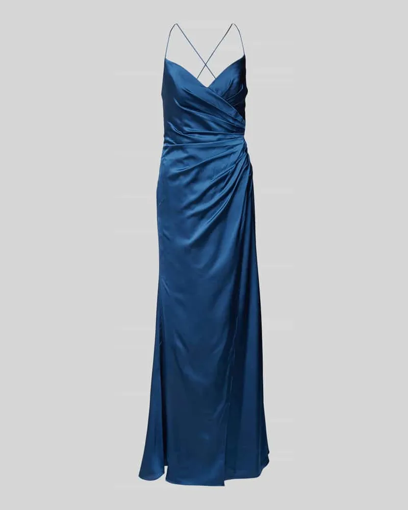 LUXUAR Abendkleid mit gelegten Falten Rauchblau
