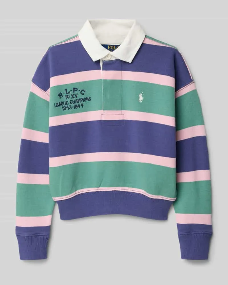 Ralph Lauren Sweatshirt mit Polokragen Gruen