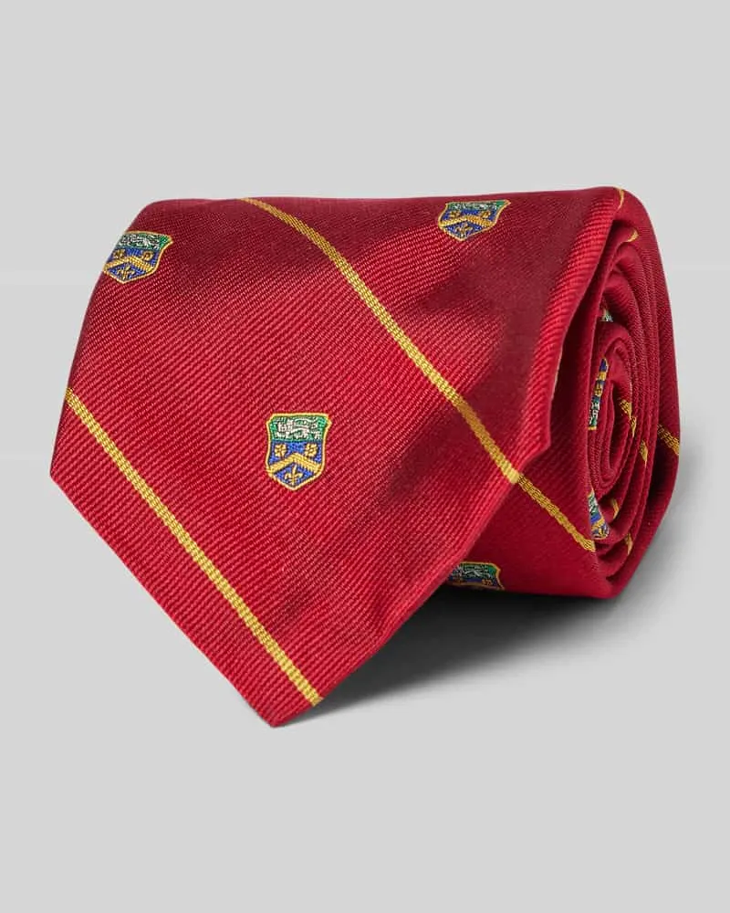 Ralph Lauren Seidenkrawatte mit Motiv-Stitching Rot