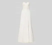 Regular Fit Brautkleid mit floralem Spitzenbesatz