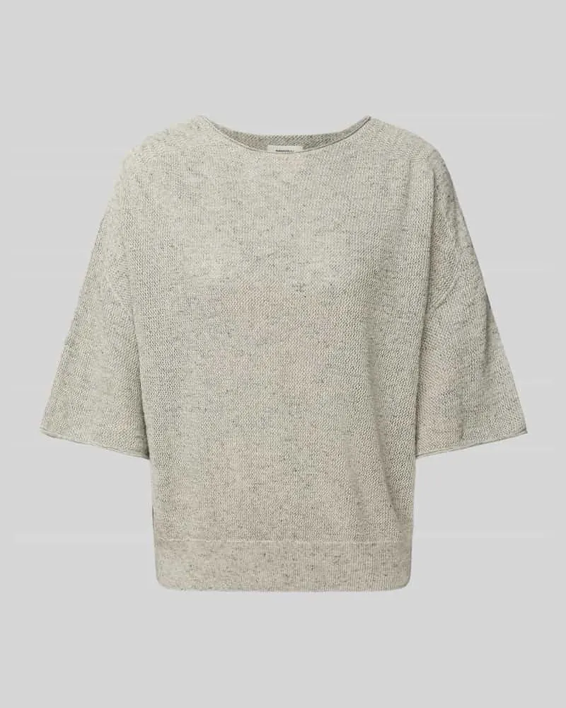Drykorn Strickpullover aus Baumwoll-Leinen-Mix Modell 'DILARY Hellgrau