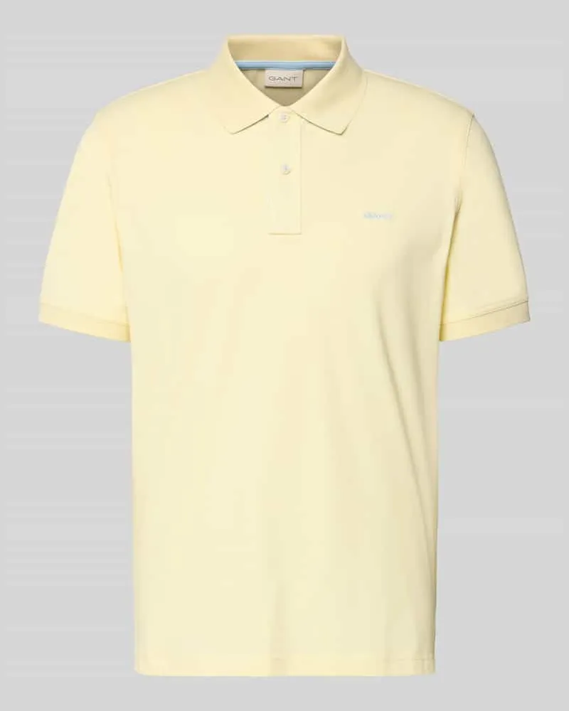 Gant Regular Fit Poloshirt mit Logo-Stitching Hellgelb
