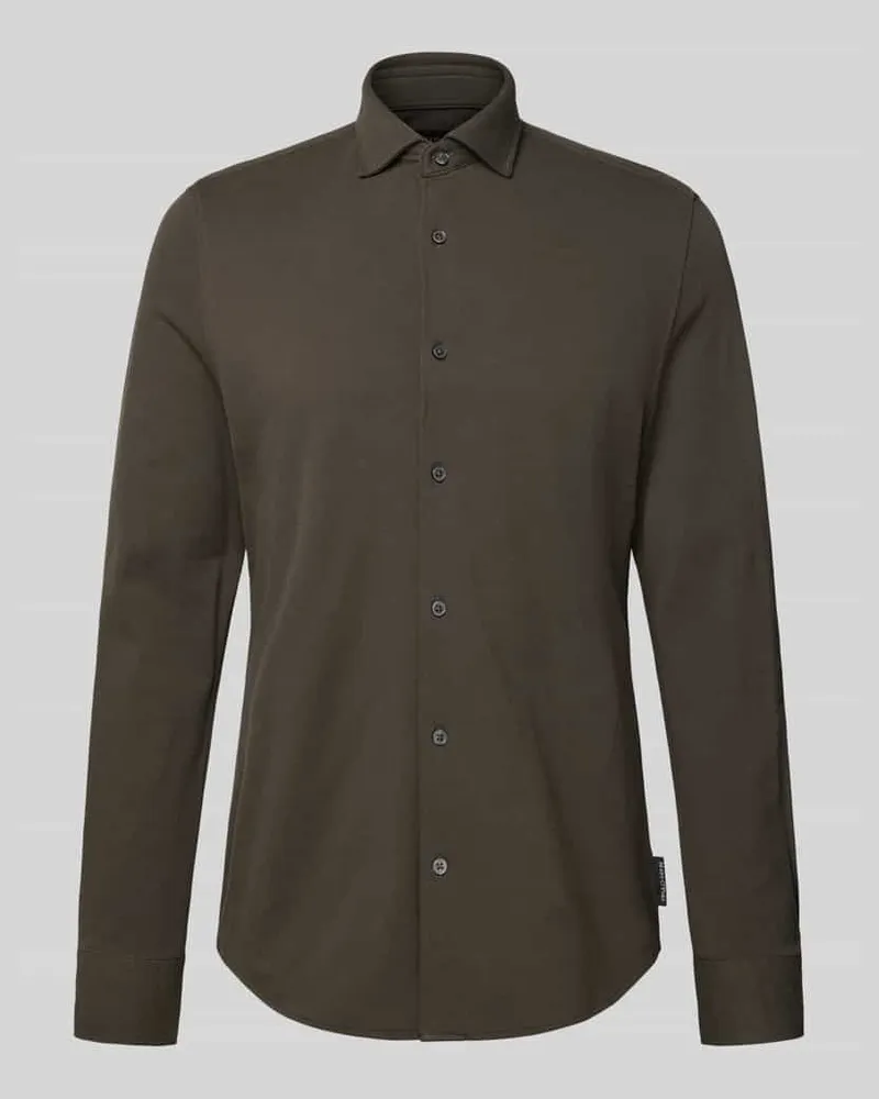 Marc O'Polo Shaped Fit Freizeithemd aus reiner Baumwolle Khaki