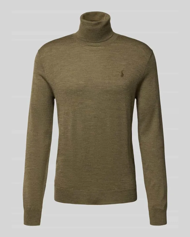Ralph Lauren Rollkragenpullover mit Label-Stitching Oliv