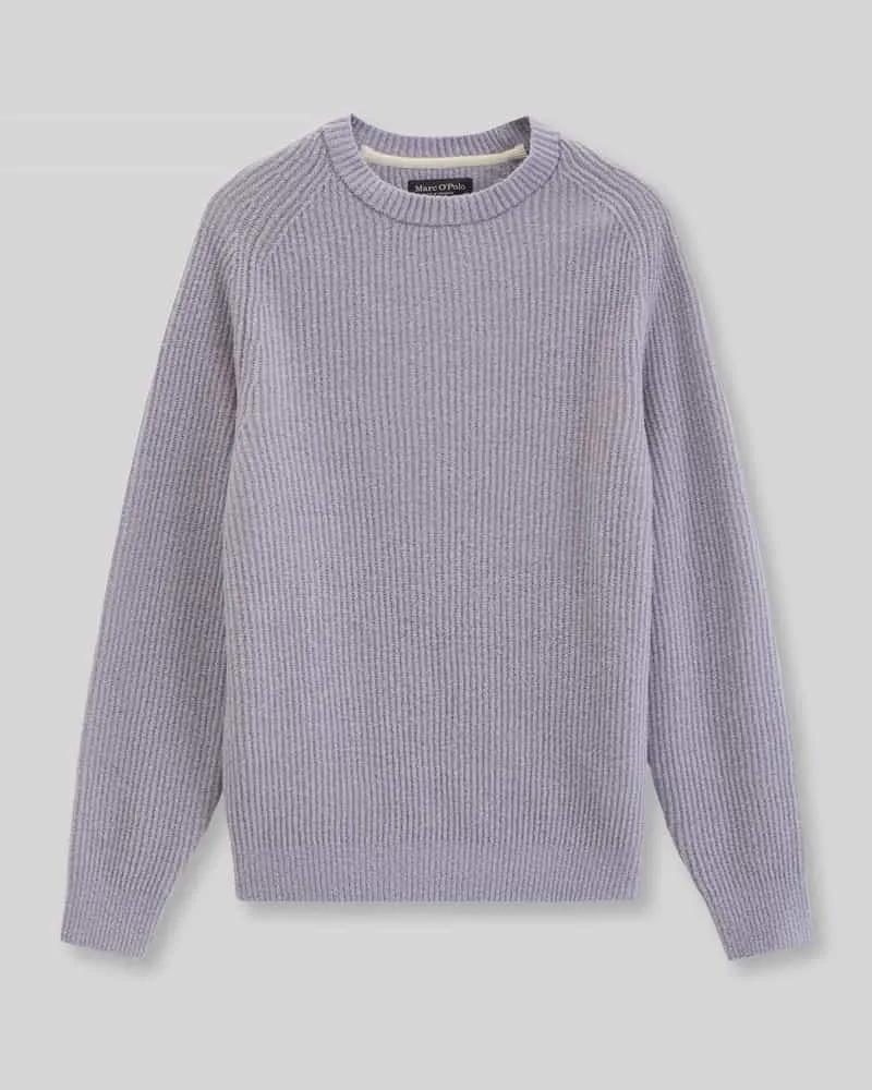 Marc O'Polo Regular Fit Pullover aus Schurwoll-Mix Lila