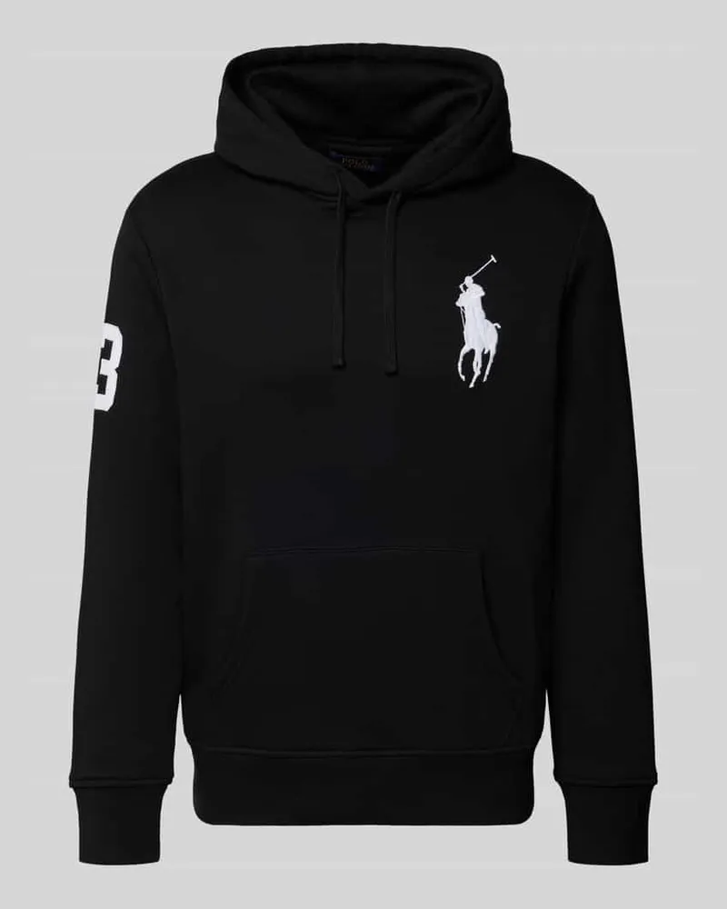 Ralph Lauren Hoodie mit Logo-Stitching und Känguru-Tasche Black