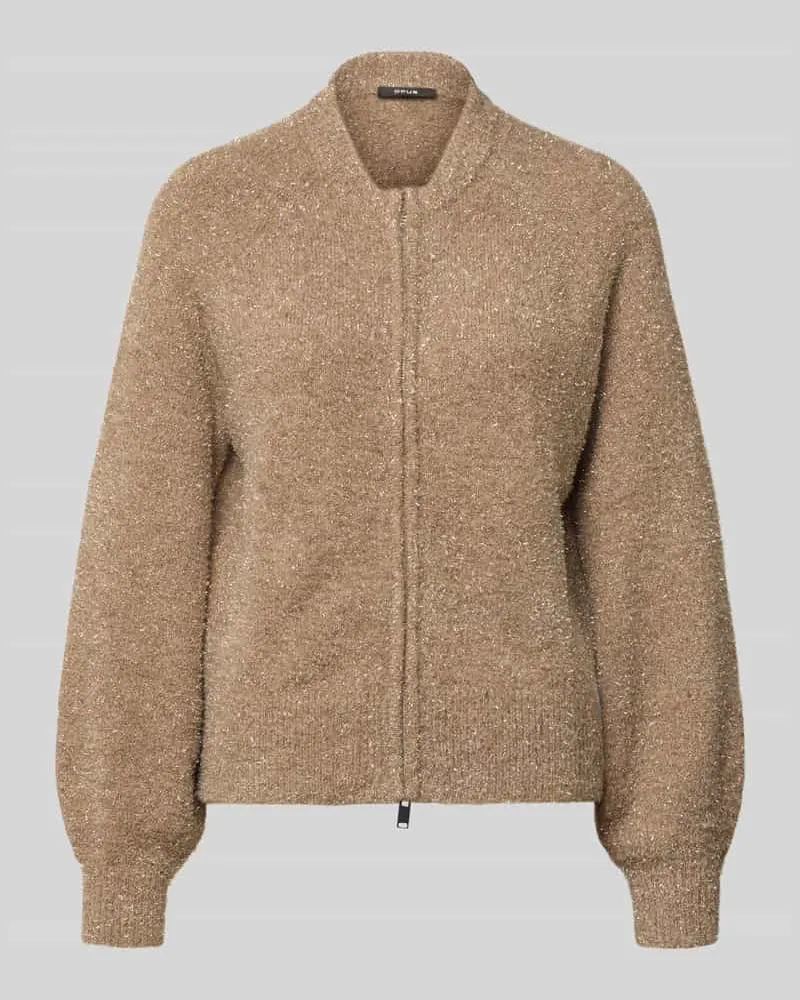 OPUS Strickjacke mit Zweiwege-Reißverschluss Modell 'Dosmic Taupe