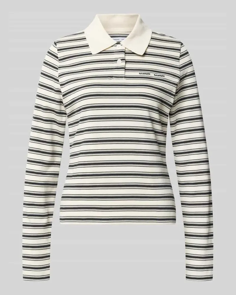 Samsøe & Samsøe Regular Fit Poloshirt mit Label-Stitching Modell 'DONELL Offwhite