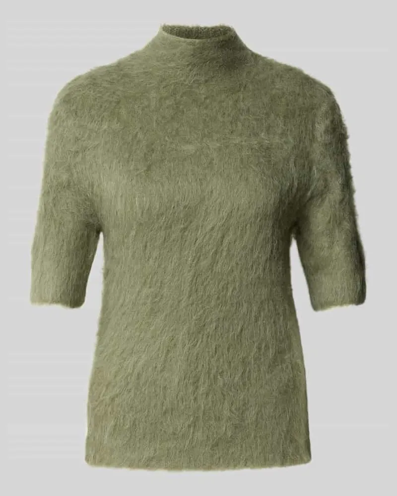 someday. Strickshirt aus Alpaka-Mix mit kurzem Stehkragen Schilf