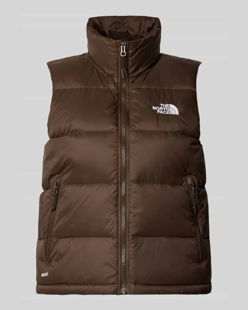 The North Face Straight Fit Steppweste mit Daunen-Feder-Füllung Dunkelbraun