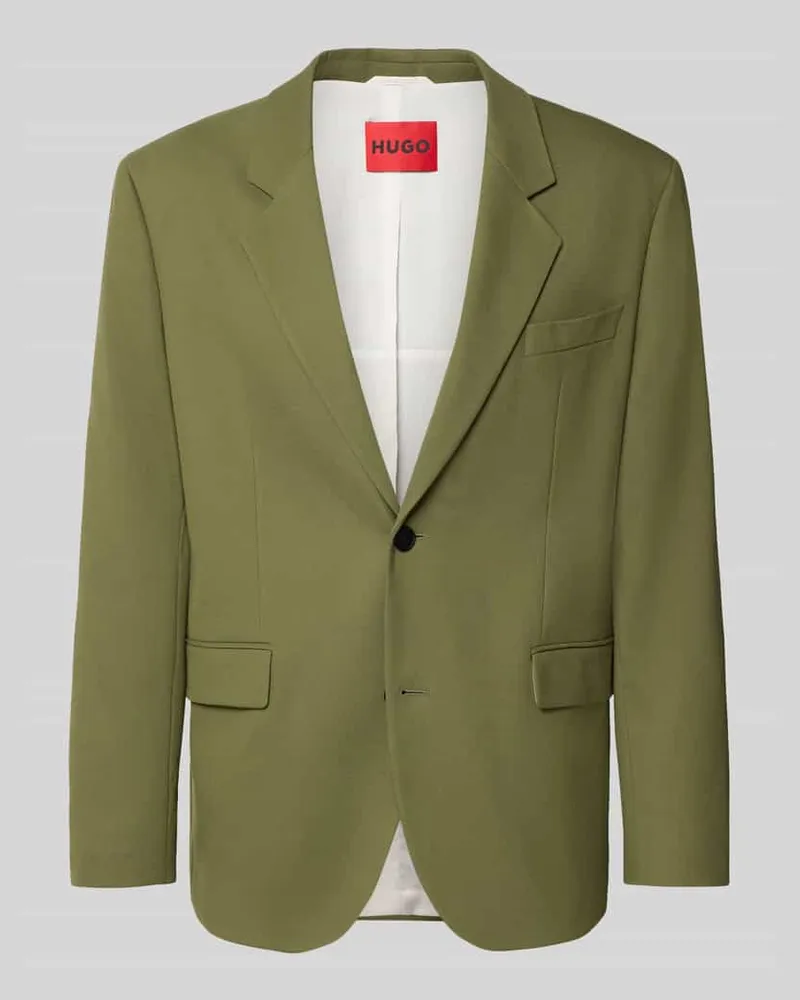HUGO BOSS Regular Fit Sakko mit Viskose-Anteil Modell 'Karlo243X Oliv