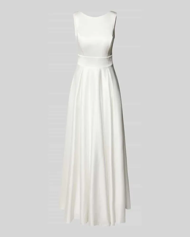 TROYDEN Abendkleid mit Kellerfalten Offwhite