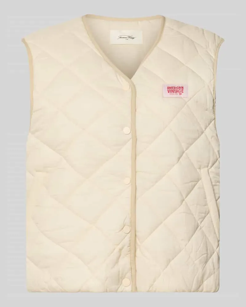 American Vintage Regular Fit Weste in Stepp-Optik Modell 'YUPIBAM Offwhite