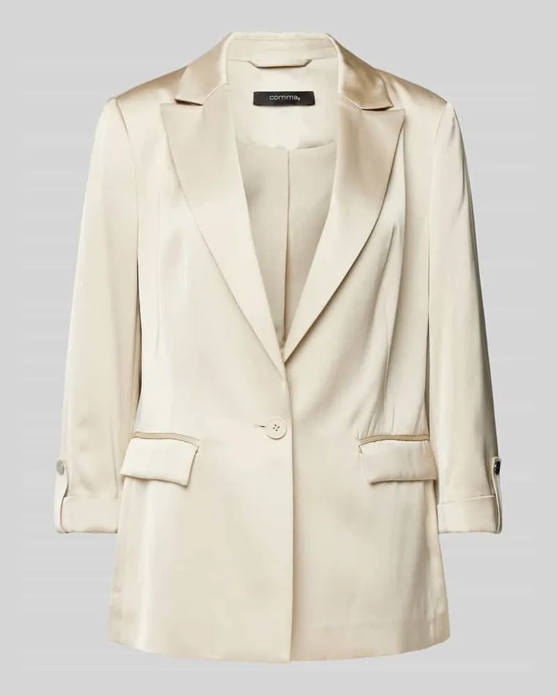 COMMA Blazer in schimmerndem Design Sand