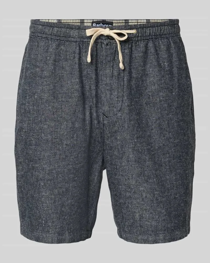 Barbour Regular Fit Bermudas aus Leinen-Baumwoll-Mix Modell 'STILLWATER Marine