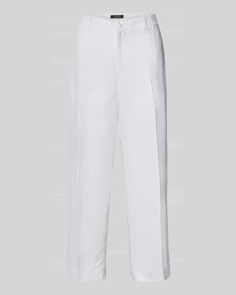 Ralph Lauren Loose Fit Stoffhose aus Leinen-Viskose-Mix Modell 'SENDON Weiss